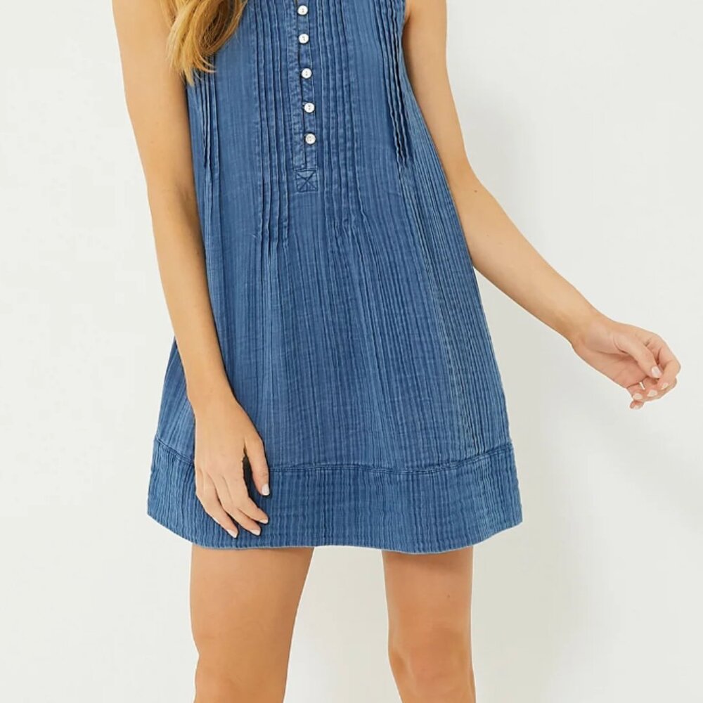 Faherty Indigo Isha Dress Women's Size XS